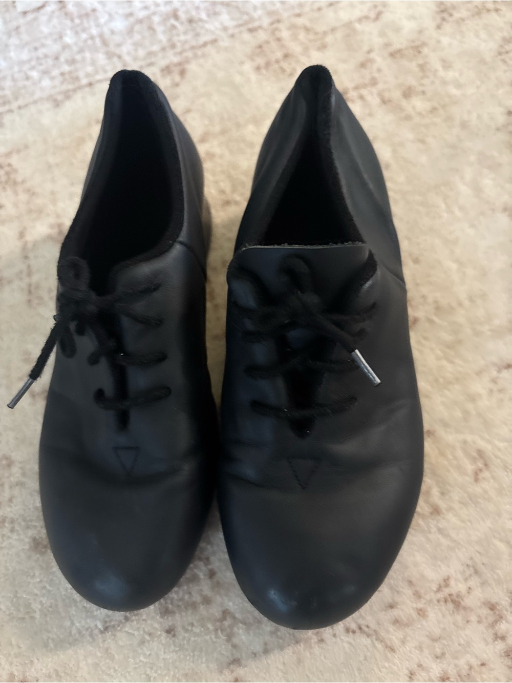 Girl Size 3 Bloch Tap Black Lace-Up Leather Oxford Shoes